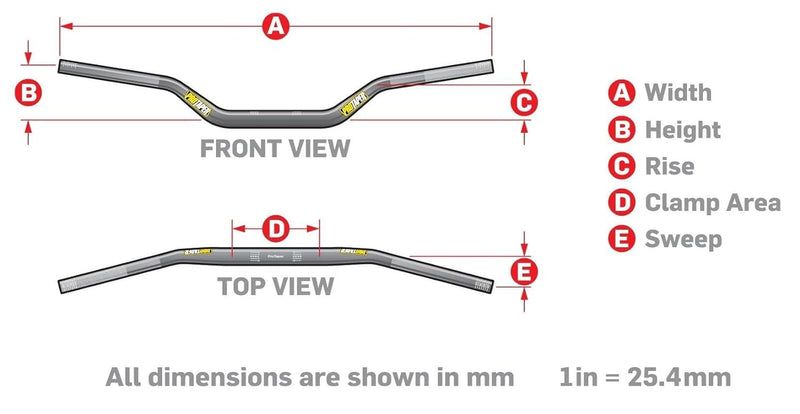 Universal Motorcycle Handlebars - With Clamps