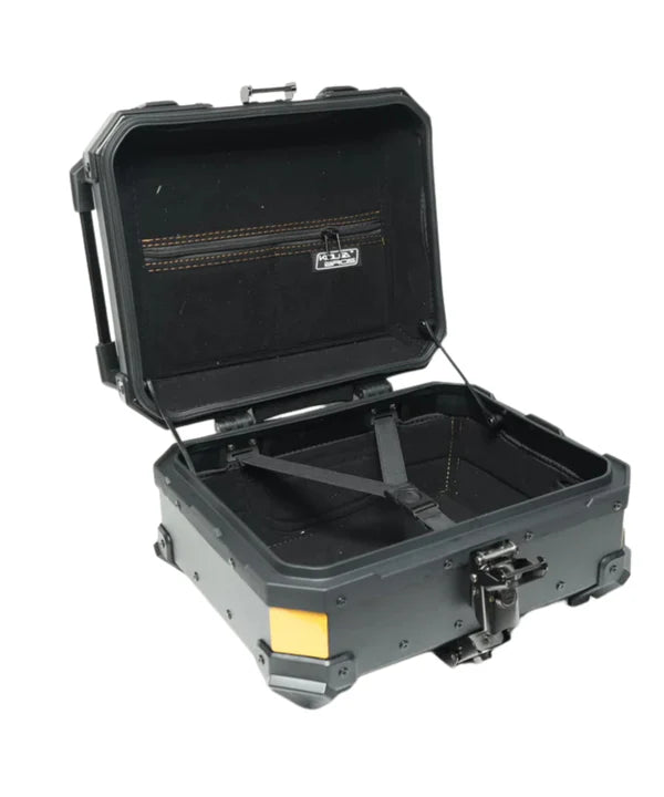 Kolga Bros Aluminium Alloy Carbon Moto Trunk 28L Top Box Black Yellow (KBMT-05-28)
