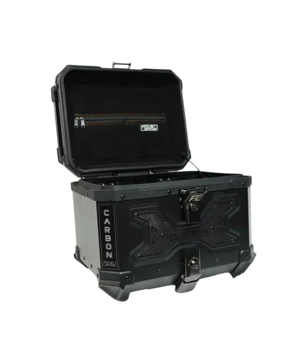 Kolga Bros Aluminium Alloy Carbon Moto Trunk 55L Top Box – Black