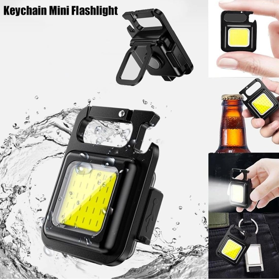 Keychain Flashlight - Rechargeable COB LED