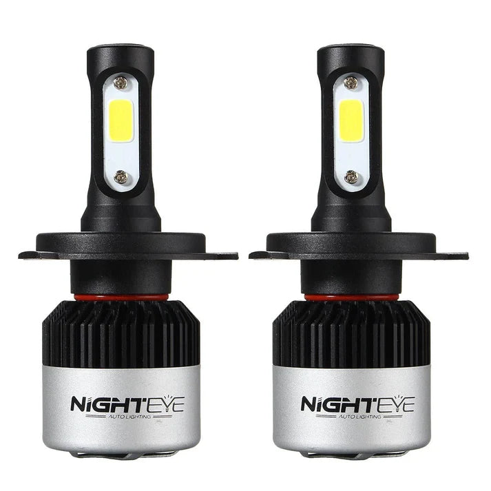 NIGHTEYE H7 LED Headlight Bulb for Car and Bike White, 72W, 2 Bulbs - 9000 Lumens ULTRA BRIGHT, Type H7