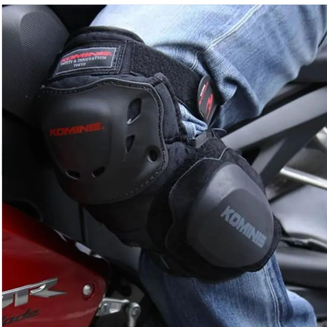 KOMINE Racing Knee Guard with Racing Sliders (free size)