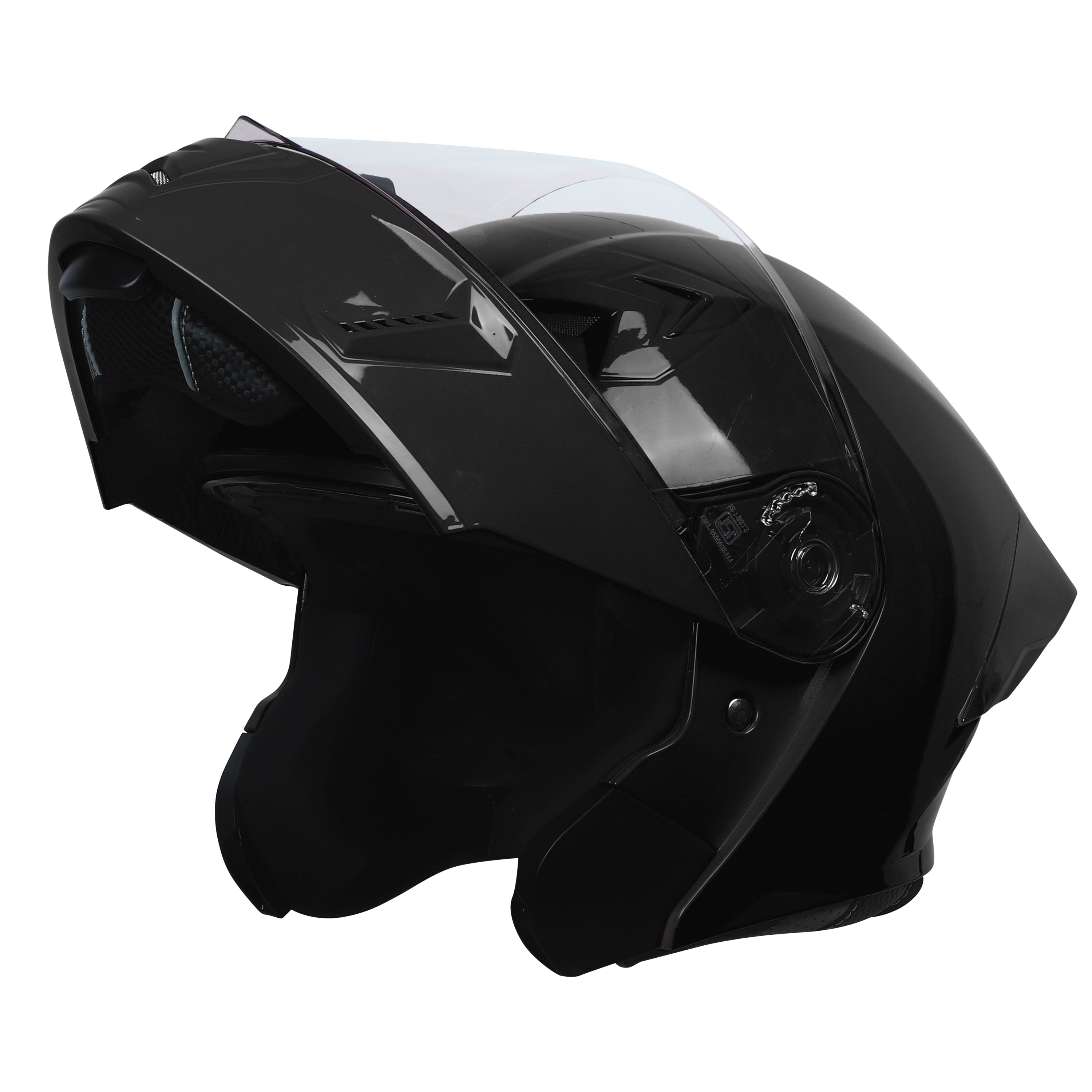 Steelbird SBA-20 7Wings ISI Certified Flip-Up Helmet with Black Spoiler – Glossy Black