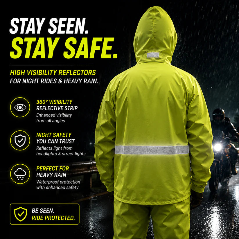 66BHP Storm X Waterproof Motorcycle Raincoat with Free Riding Pant