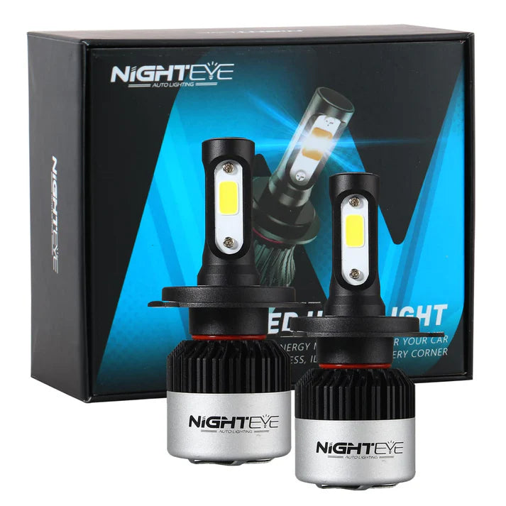 NIGHTEYE H7 LED Headlight Bulb for Car and Bike White, 72W, 2 Bulbs - 9000 Lumens ULTRA BRIGHT, Type H7