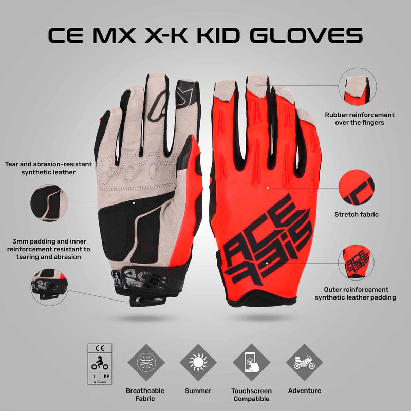 Acerbis MX X-H KID Off-Road Riding Gloves – Durable & Protective Youth Gloves