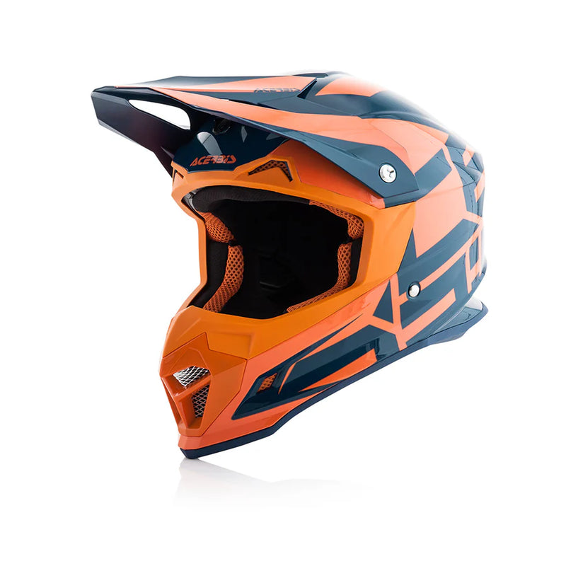 ACERBIS PROFILE 4 Motocross Helmet Gloss - Blue/Orange – ECE 22-05 Certified