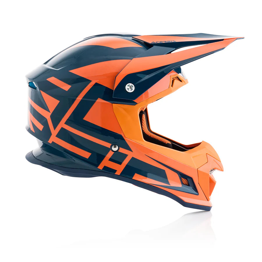 ACERBIS PROFILE 4 Motocross Helmet Gloss - Blue/Orange – ECE 22-05 Certified