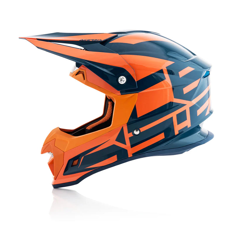 ACERBIS PROFILE 4 Motocross Helmet Gloss - Blue/Orange – ECE 22-05 Certified