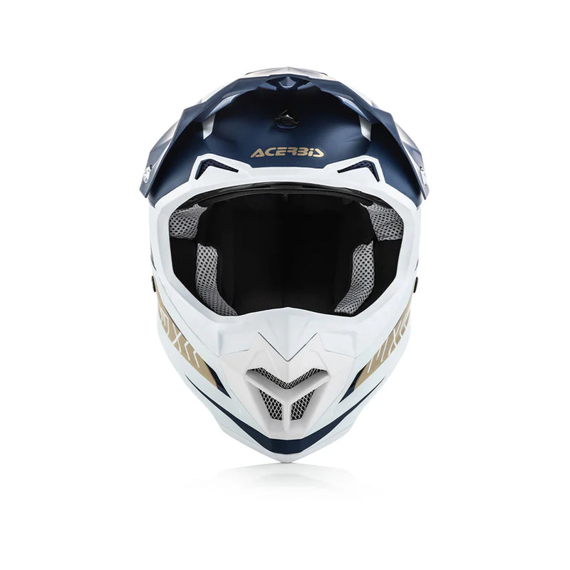 ACERBIS PROFILE 4 Motocross Helmet Gloss - White/Blue – ECE 22-05 Certified