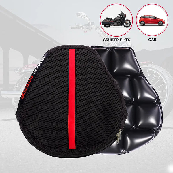 Air Bubble Airseat for Motorcycle and Car Lumbar Support - Cruiser Premium Without Pump | Grand Pitstop