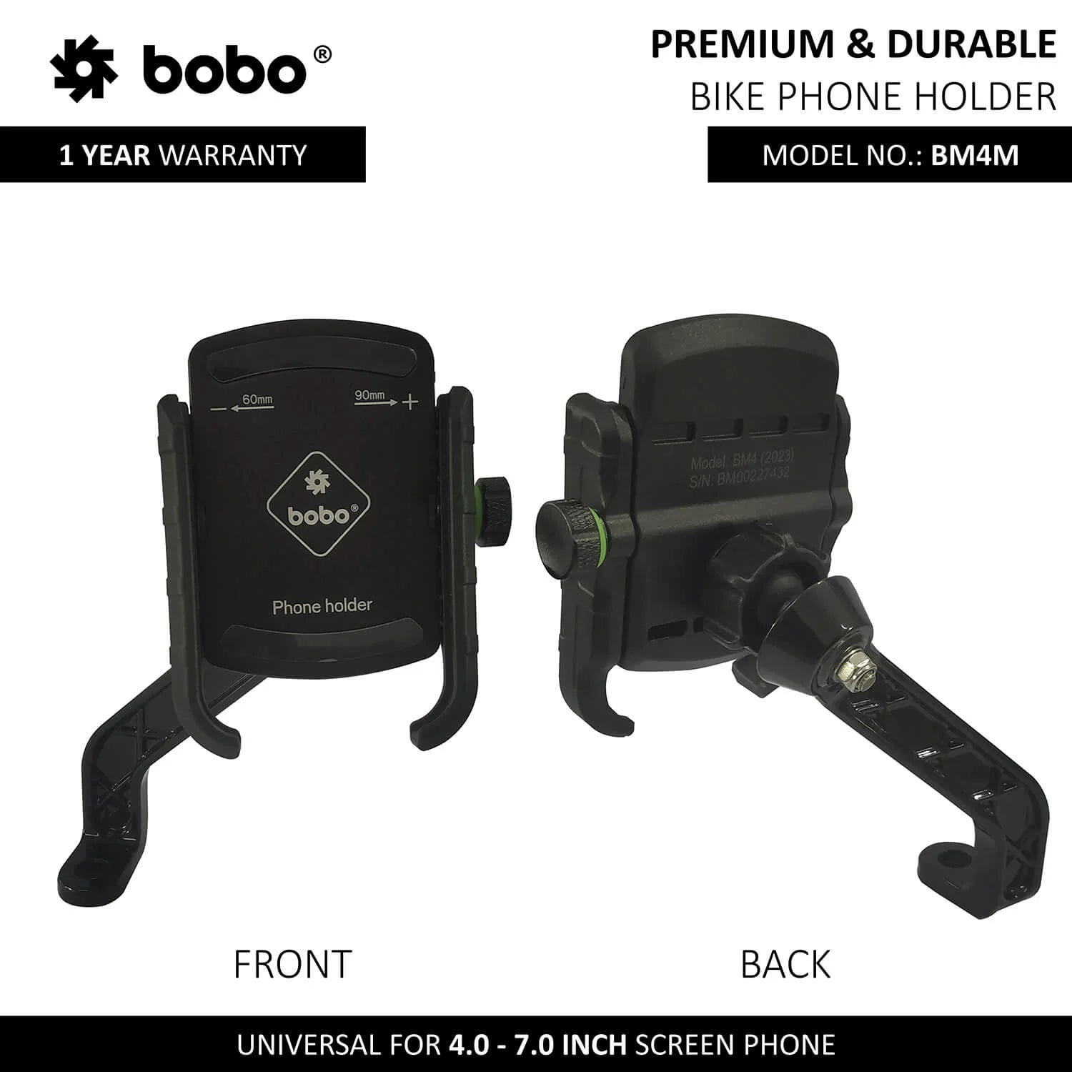 BOBO BM4M Jaw-Grip Bike/Cycle Phone Holder – Universal Motorcycle Mobile Mount