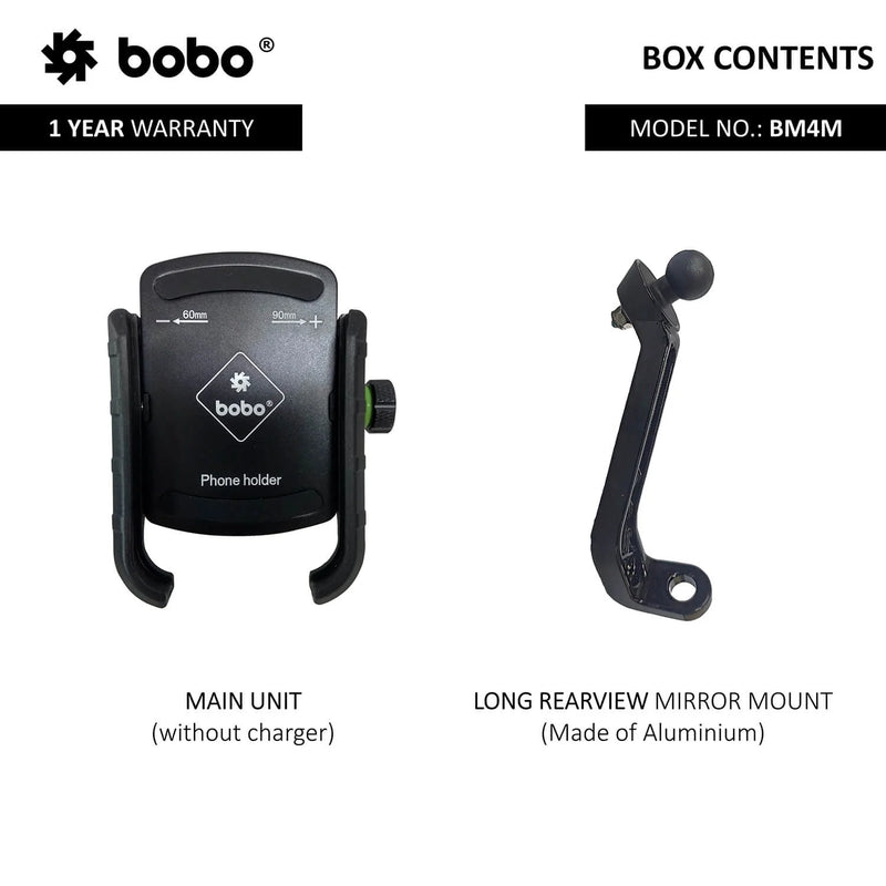 BOBO BM4M Jaw-Grip Bike/Cycle Phone Holder – Universal Motorcycle Mobile Mount