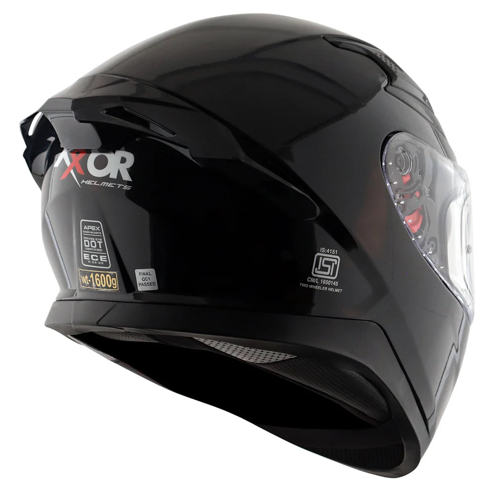 Full Face Visor Helmet-Axor Apex Solid-Black