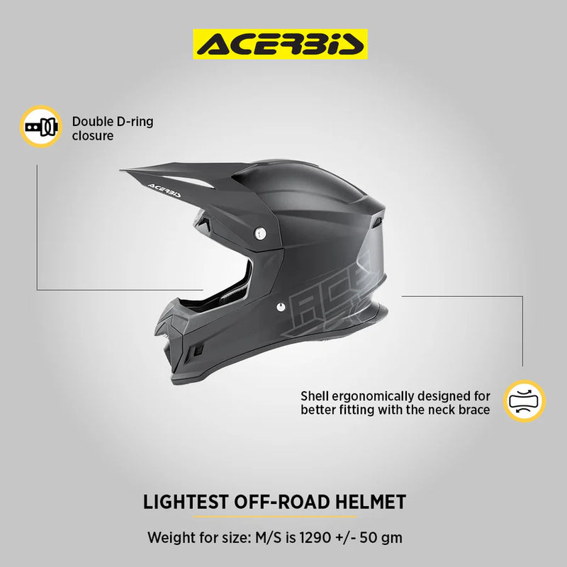 ACERBIS PROFILE 4 Motocross Helmet - Matt Black – ECE 22-05 Certified