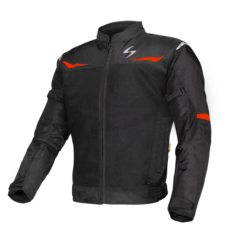 Scala Blaze Riding Jacket - Black and Red