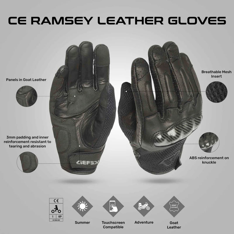 Acerbis Ramsey Leather CE Sport Gloves – High-Performance Riding Gloves