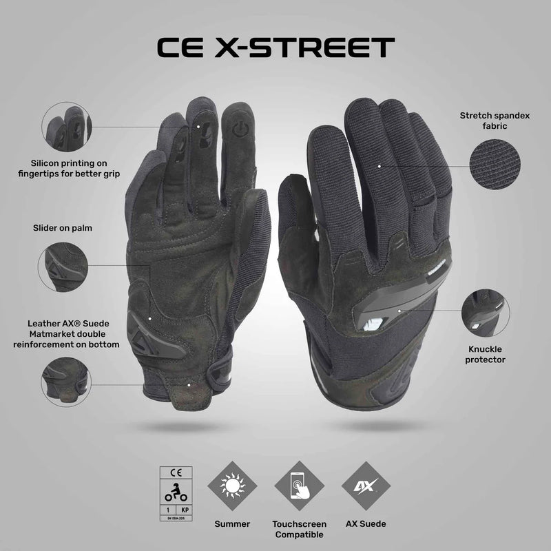 Acerbis X-STREET CE Gloves – CE Certified Sport Riding Gloves