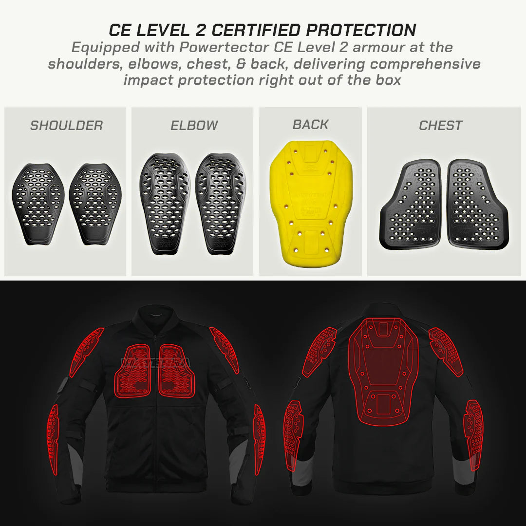 Viaterra Cooper Urban Bomber Mesh Riding Jacket – CE Level 2 Armour | Summer Riding Jacket | Breathable Mesh