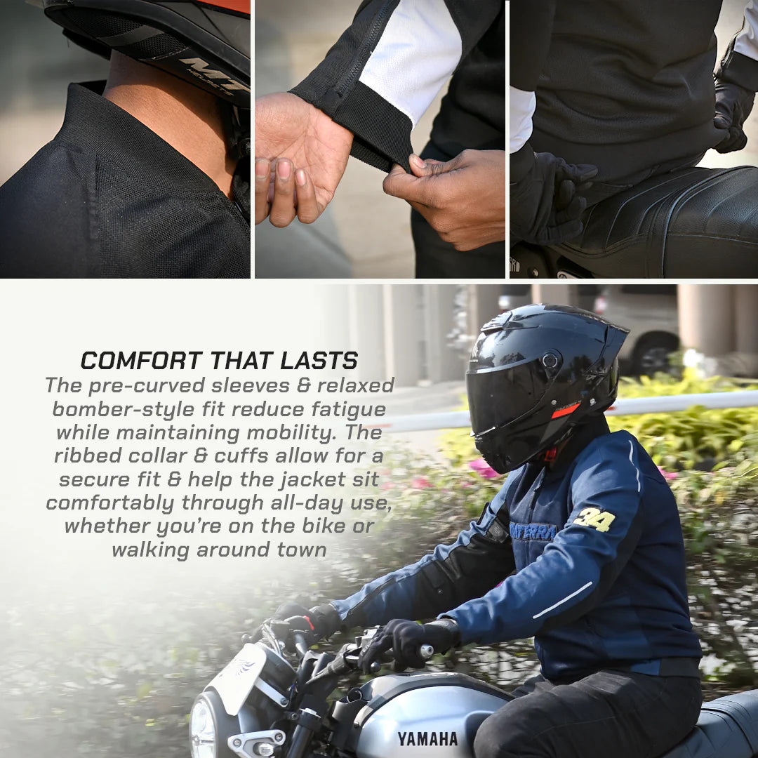 Viaterra Cooper Urban Bomber Mesh Riding Jacket – CE Level 2 Armour | Summer Riding Jacket | Breathable Mesh
