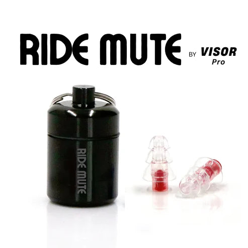 RideMute Level 1 Motorcycle Earplugs by VisorPro 26dB Wind Noise Reduction