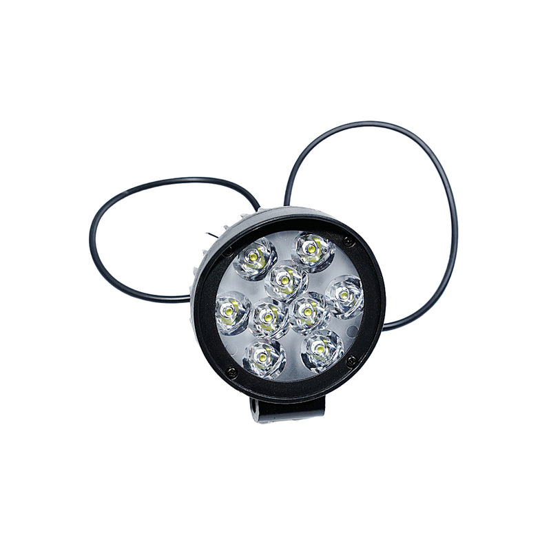 HJG 9 LED Cross Oval Round Fog Light With Shade Combo Set