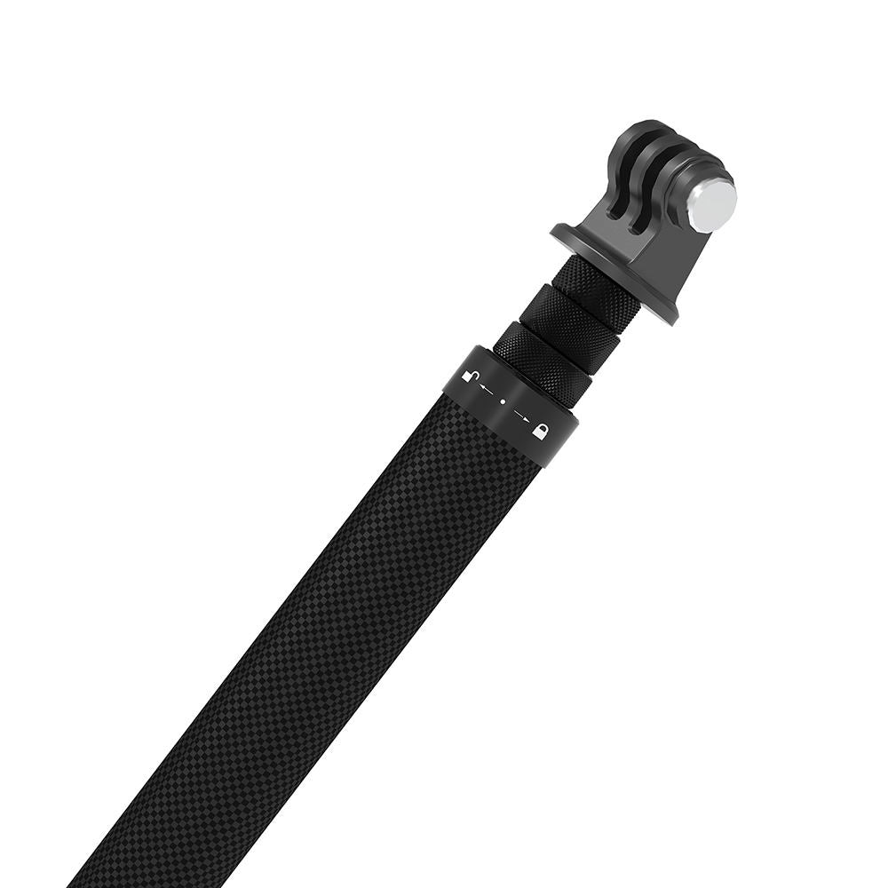TELESIN 1.16 M Carbon Fiber Selfie Stick Monopod Extendable at 4 Lengths Telescoping Monopod for Go Pro DJI Insta360 Ace