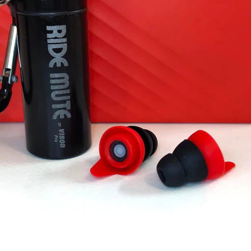 RideMute Level 2 Motorcycle Earplugs by VisorPro 24dB Noise Filter