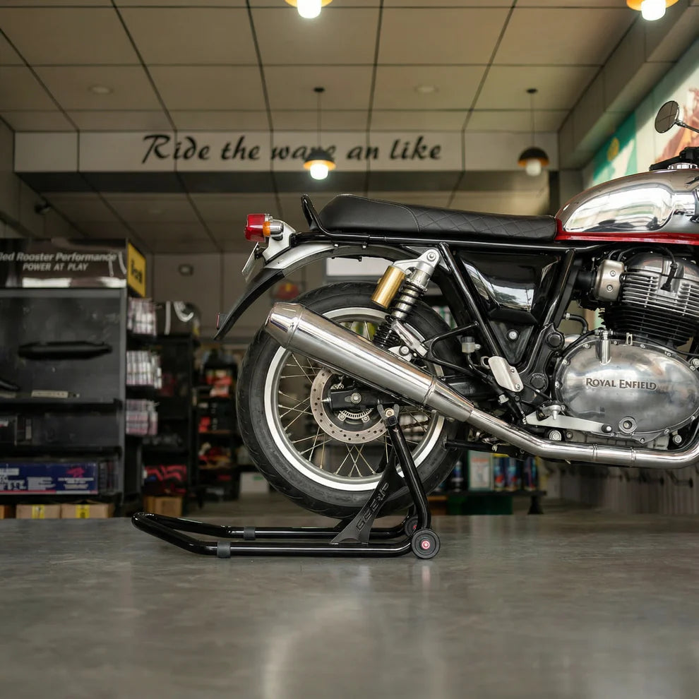 66Bhp Motorcycle Universal Paddock Stand – Spool Type + Swing Arm (2-in-1)