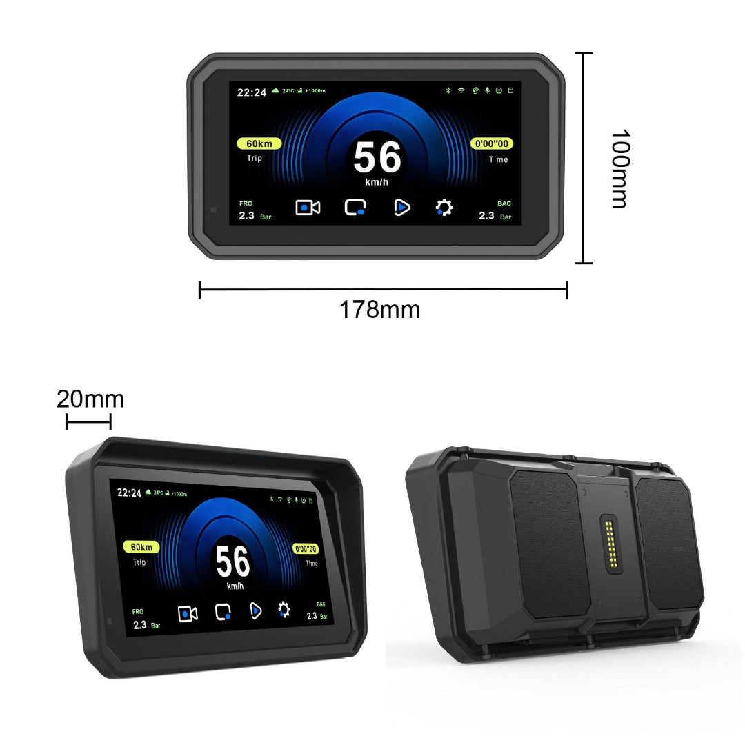 LBC Moto M3 Elite Pro 6.25" Motorcycle Smart Display with Dual 2.5K Dashcam & TPMS
