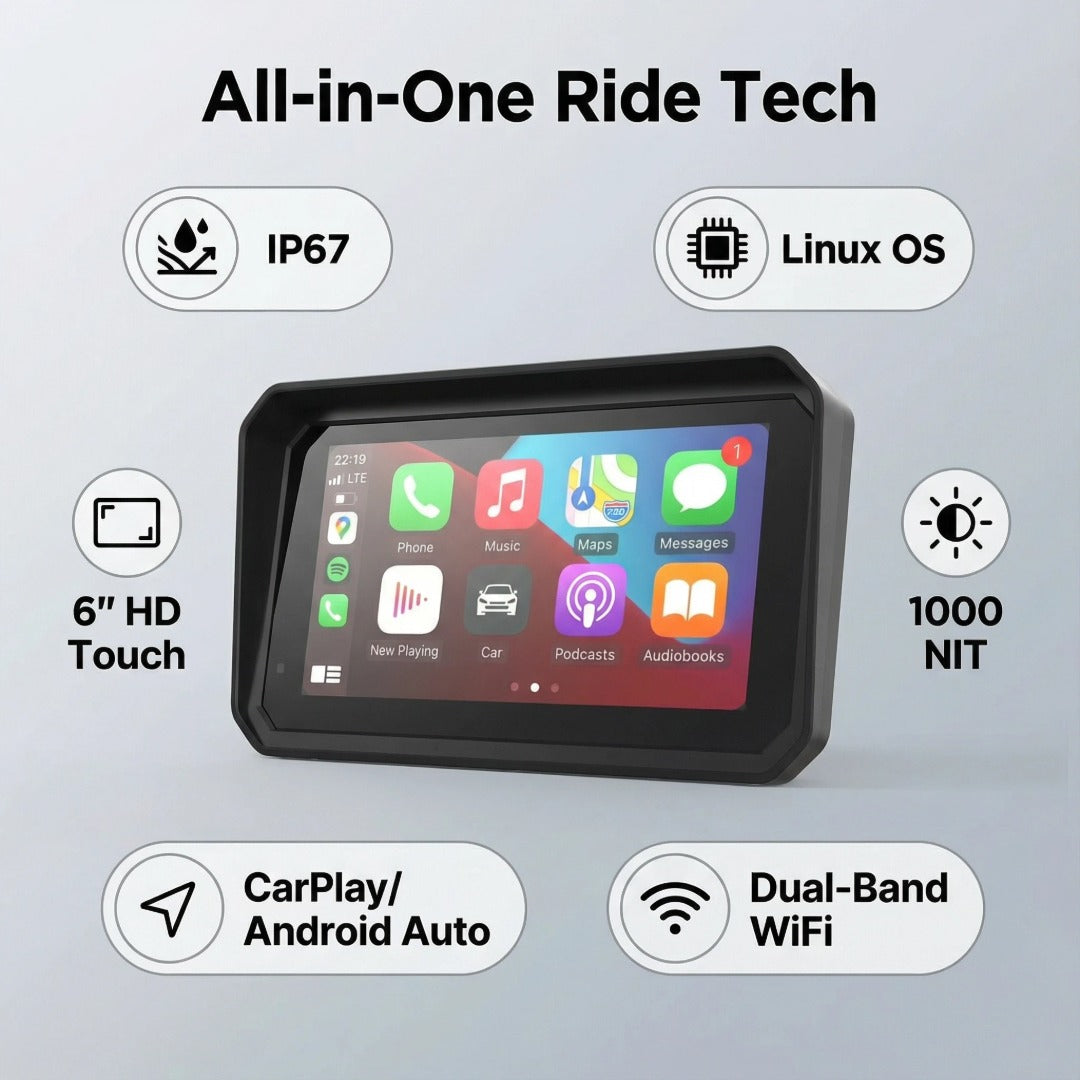 LBC Moto M3 Elite Pro 6.25" Motorcycle Smart Display with Dual 2.5K Dashcam & TPMS