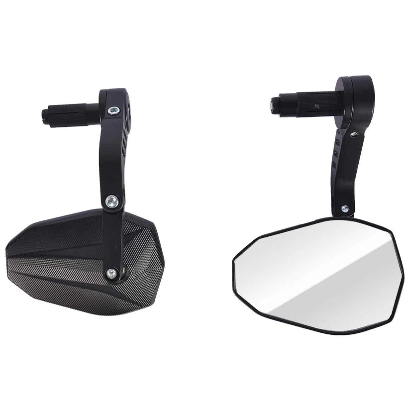 LGP Bar End Pentagon Mirrors for Motorcycles (Universal Fit) – Set of 2