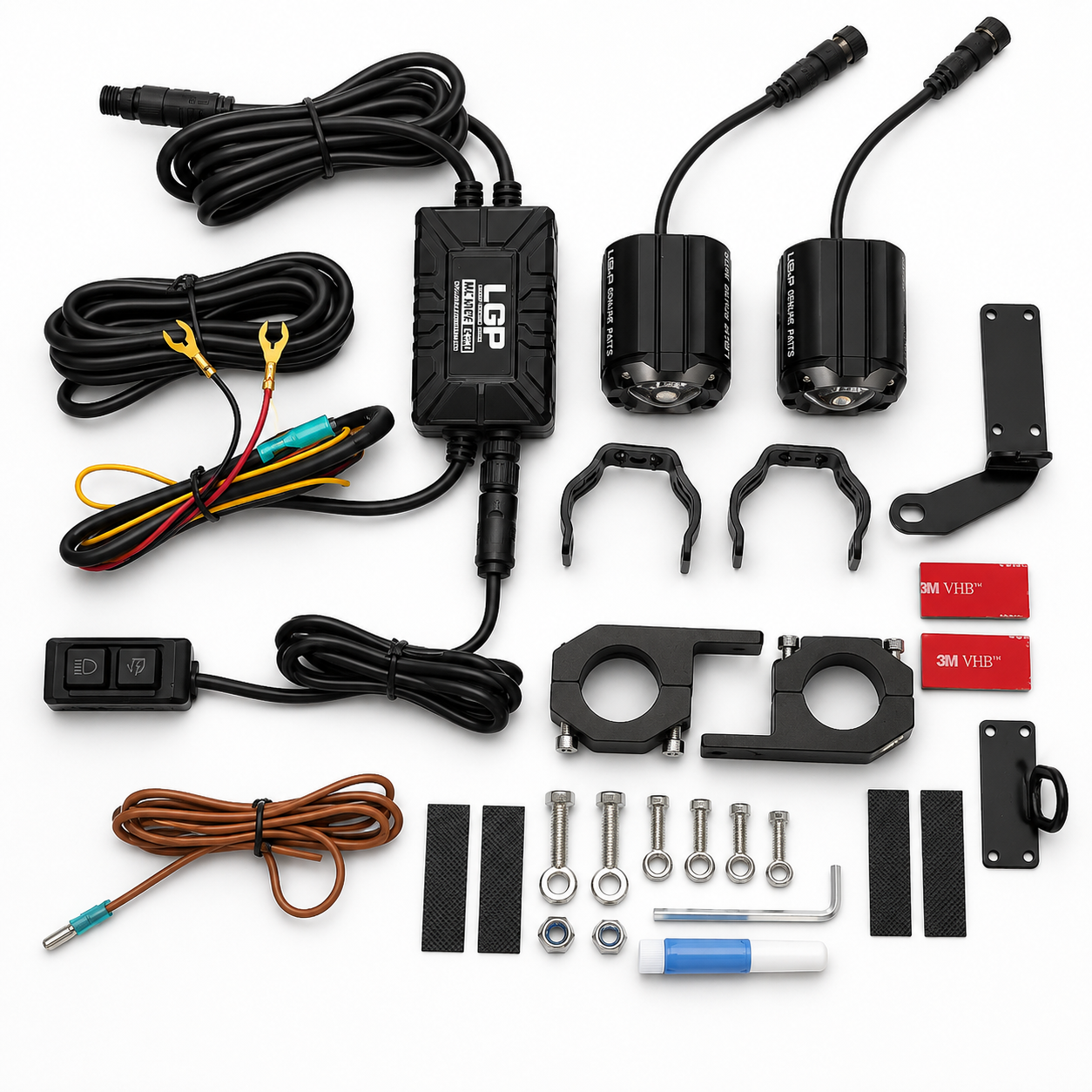 LGP DK150S 70W LED Spotlight for Motorcycles 7200 Lumens IP68 Waterproof Auxiliary Light
