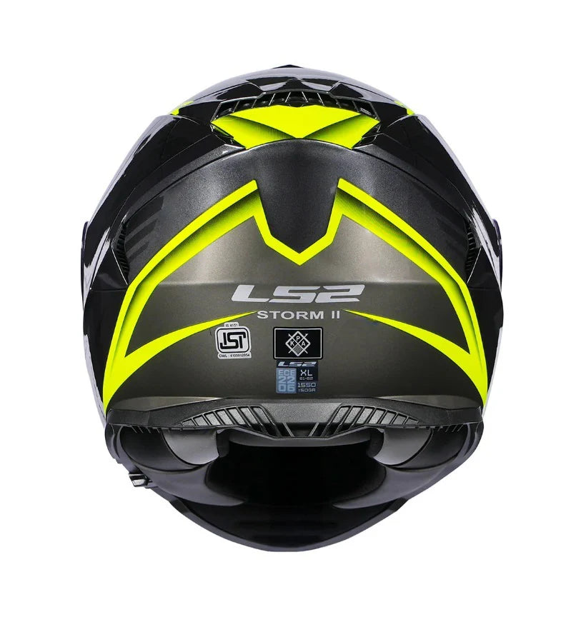 LS2 FF800 Storm II Nerve Gloss Black High Viz Yellow Helmet