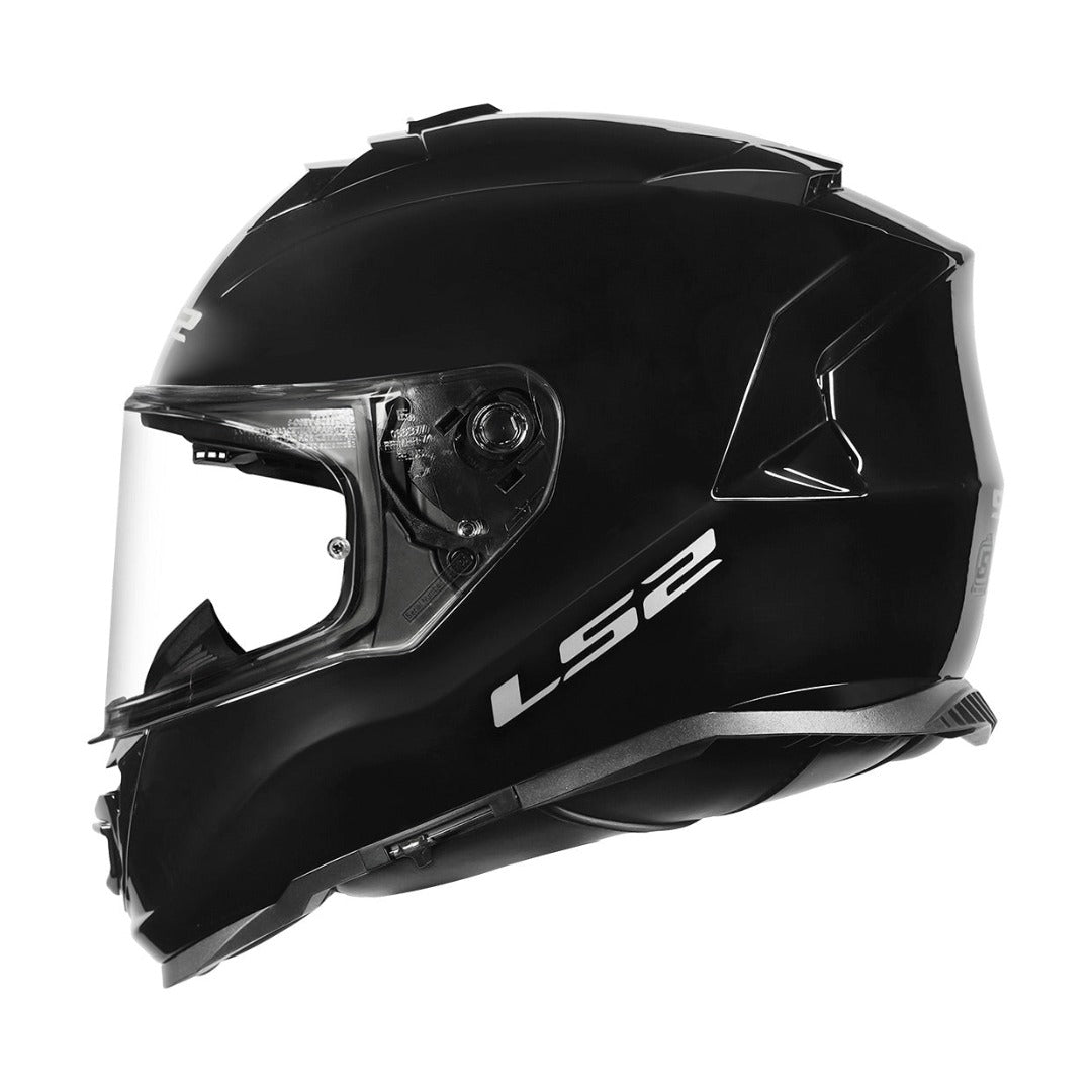 LS2 FF800 Storm II Solid Gloss Black Helmet | ECE 22.06 & ISI Certified Touring Helmet