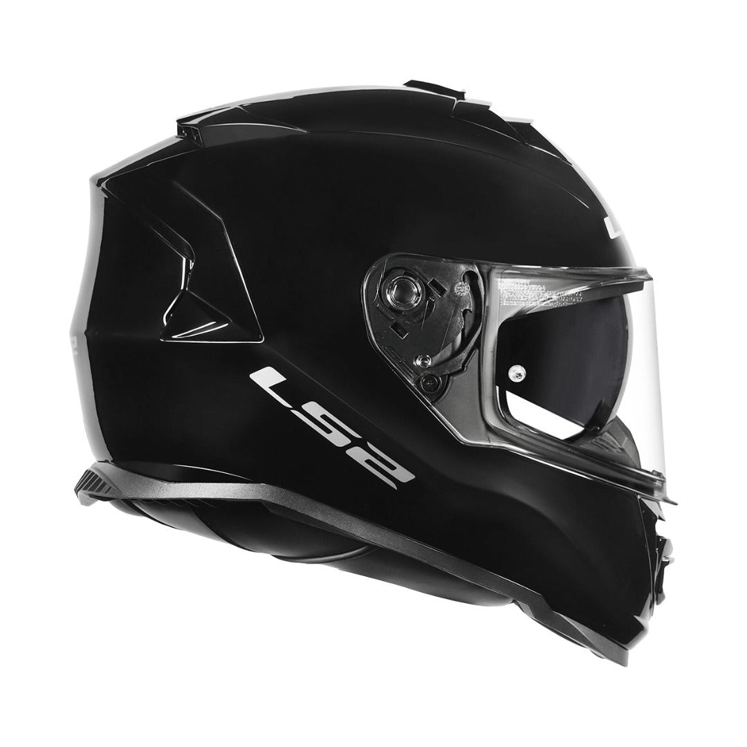 LS2 FF800 Storm II Solid Gloss Black Helmet | ECE 22.06 & ISI Certified Touring Helmet