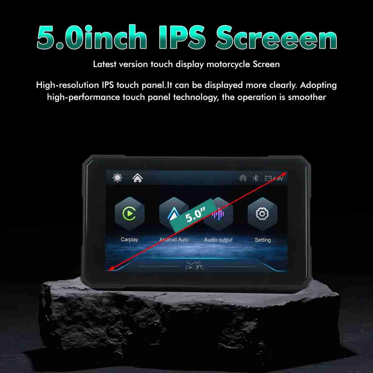 Simtac M3T 5-inch Motorcycle GPS with Wireless CarPlay & Android Auto | With TMPS