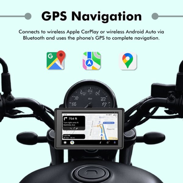 Simtac Motorcycle GPS CarPlay & Android Auto System – M4DT with TPMS & Dual HD Cameras