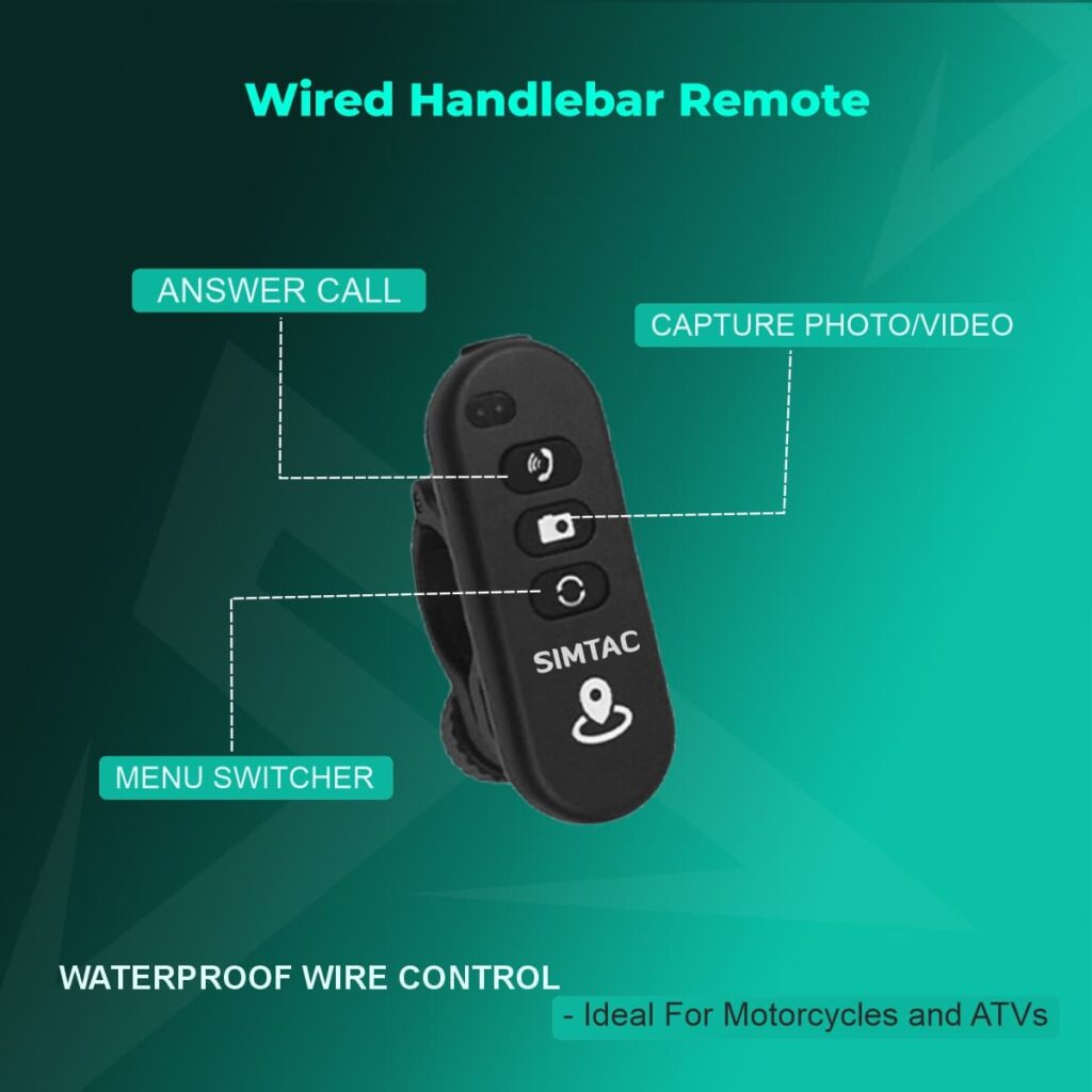 Simtac M8DT Quick Detachable Motorcycle GPS with CarPlay & Android Auto