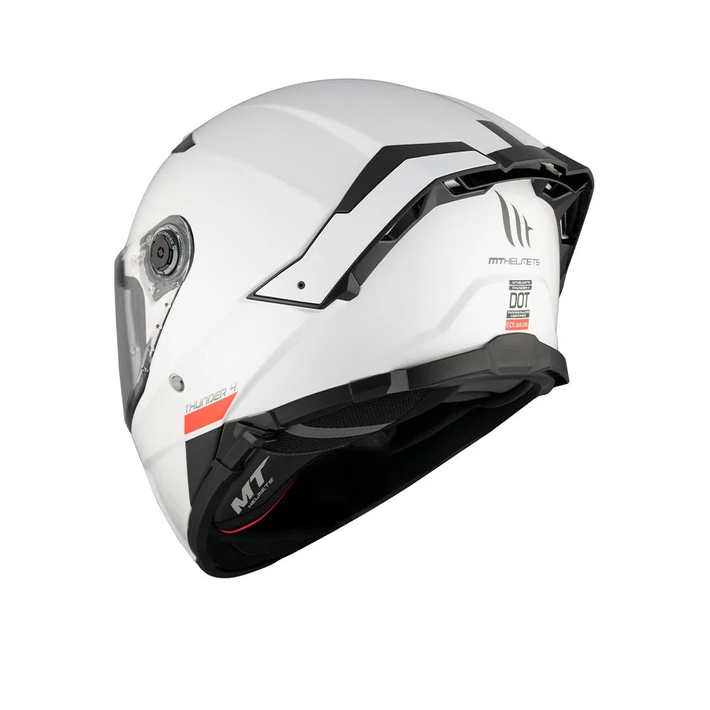 MT Thunder 4 SV A0 Solid Gloss PEARL WHITE Motorcycle Riding Helmet