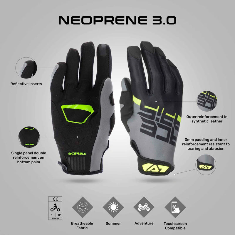 Acerbis NEOPRENE 3.0 Gloves – Enduro-Ready, Protective & Touchscreen Compatible