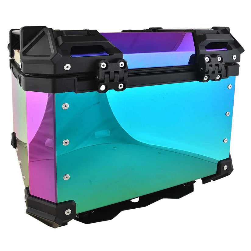 LGP 45L Aluminum Motorcycle Top Box Reflection Type with Backrest | Compatible For All Motorcycle