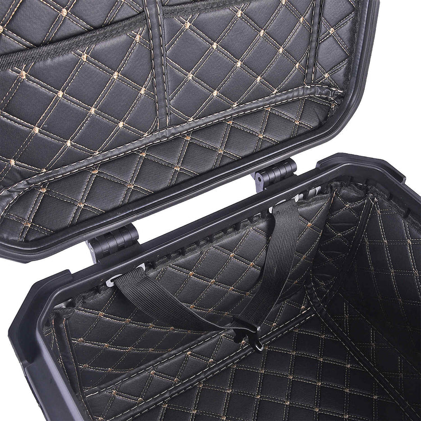 LGP 45L Aluminum Motorcycle Top Box Reflection Type with Backrest | Compatible For All Motorcycle