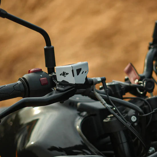 Royal Enfield Himalayan 450 with the Legundary Tricorn Front Brake Fluid Cap.