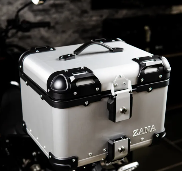 ZANA Top Box Aluminium Silver (45L) R-Flat with Backrest Cushion