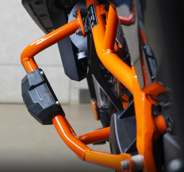 ZANA Crash Guard with Slider Puck (Orange) for KTM Duke 390/250/390 Gen 3
