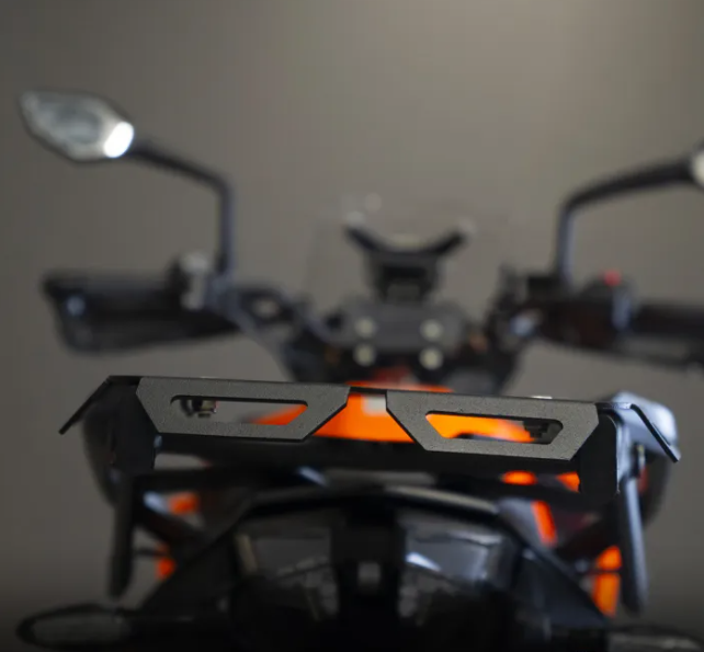 ZANA Top Rack V2 with MS Plate (Matte Black Texture) for KTM ADV 250/390/390X – Compatible with Grab Rail
