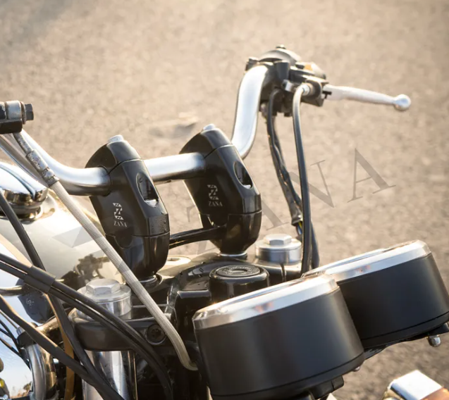 ZANA Pull Back Angular Handlebar Riser (Matte Black Texture) for Royal Enfield GT 650 / Interceptor 650