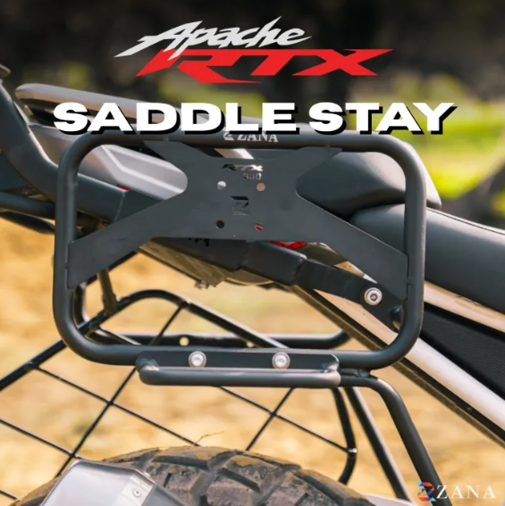 Roadster Saddle Stay With Jerry Can Mount (Black ) For TVS Apache RTX 300