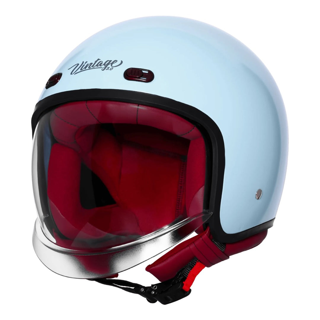 Steelbird SBH 67 Vintage Mist Green Half Face Helmet